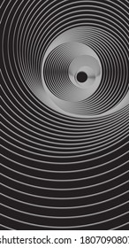 Abstract linear black and gray Spiral Background. Vector illustration
