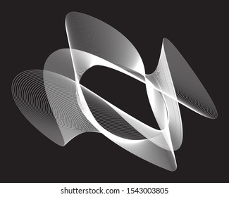 Abstract linear black and white Background. High Saturated. Gradients Different Geometrical Shapes