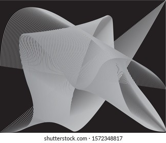 Abstract linear black and white Background. High Saturated. Gradients Different Geometrical Shapes