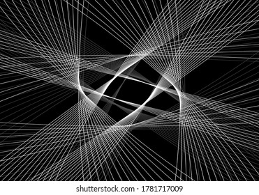 Abstract linear black and white Background. High Saturated. Gradients Different Geometrical Shapes