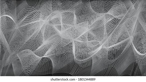 Abstract linear black and white Background. High Saturated Gradients. Different Geometrical Shapes