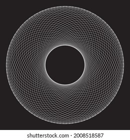 Abstract linear black and white Design Element. Openwork ornament