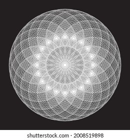 Abstract linear black and white Design Element. Openwork ornament