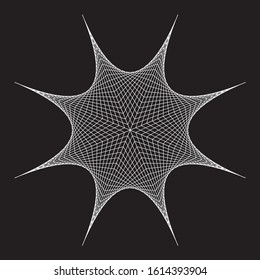 Abstract linear black and white Spiral Background. Openwork ornament