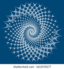 Abstract linear black and white Spiral Background. Openwork ornament