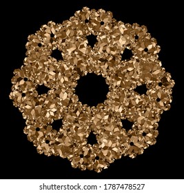 Abstract linear black and white Spiral Fractal. Golden texture. Different Geometrical Shapes
