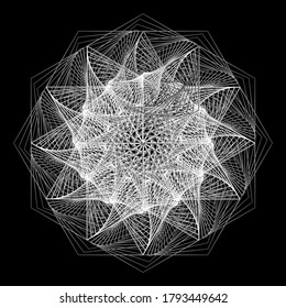 Resumen de fondo espiral lineal en blanco y negro. Alto saturado. Gradientes de diferentes formas geométricas