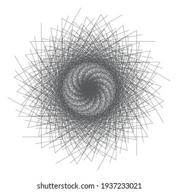 Resumen de elementos de diseño espiral lineal en blanco y negro. Ilustración del vector