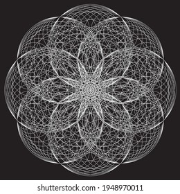 Abstrakter linearer schwarz-weißer Spiralhintergrund. Schmuckstück