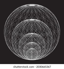 Abstract linear black and white Spiral Background. Openwork ornament