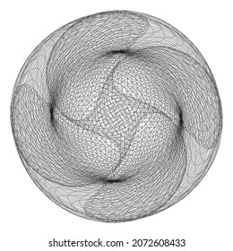 Resumen de elementos de diseño espiral lineal en blanco y negro. Ornamento de apertura