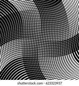 Abstract linear black and white texture. Mesh, array of lines geometric pattern