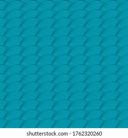 Resumen de ondas oceánicas azules lineales repetidas. Diseño de patrones sin fisuras vectoriales para textil, moda, papel y envoltura