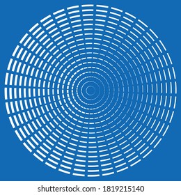 Resumen elemento de diseño Espiral lineal azul y blanco Ilustración vectorial