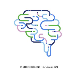 Abstrakte lineare Gehirn-Infografik. Psychische Gesundheit Konzept Vektorgrafik.
