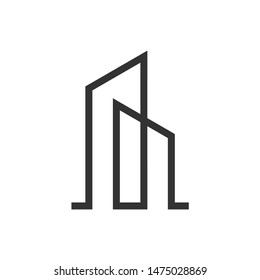 Abstract linear building or home logo icon vector