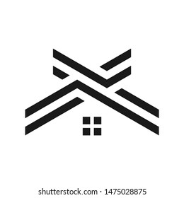 Abstract linear building or home logo icon vector
