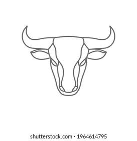 abstract linear Bull head vector logo concept