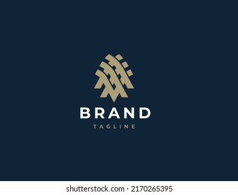 Abstract Linear Business Logotype. Premium Real Estate, Construction, Architecture, Design, Finance Logo Icon. Universal Line Arch, Building, Apartment, House Vector Icon.