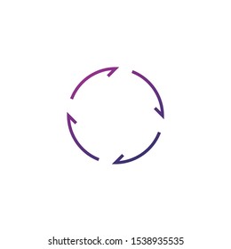Abstract linear circle arrow icon. Stock Vector illustration isolated on white background.