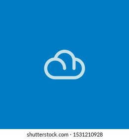 Abstract linear cloud logo icon design modern minimal style illustration vector.