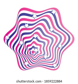 Abstract linear color Spiral Background. Openwork ornament