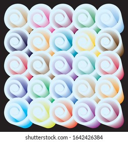Abstract linear colored Spiral Background. High Saturated. Gradients Different Geometrical Shapes