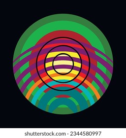 abstract linear composition with colorful lines