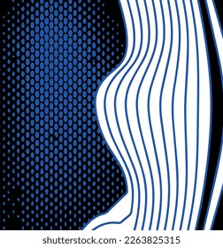 Abstract linear composition. Graphic arts. Sea waves stylization with curved lines of abstract geometric