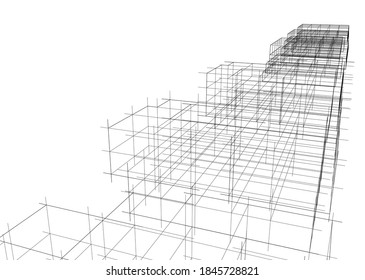 abstract linear conceptual architectural 3d background