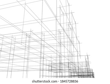 abstract linear conceptual architectural 3d background
