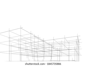 abstract linear conceptual architectural 3d background