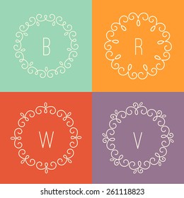 Abstract linear designs for logo templates