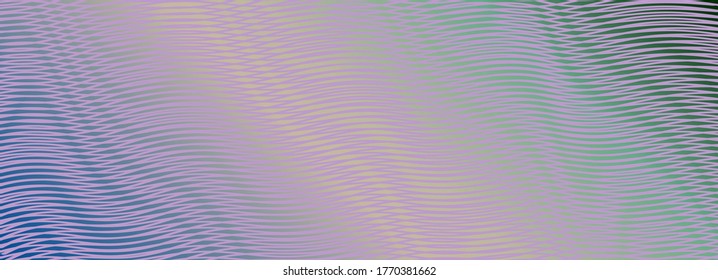 Abstract linear diagonal gradient background with optical illusion of moire effect texture with soft glow wave fluid effect. Calm backdrop saver for Web design, mobile apps, cover book, package.