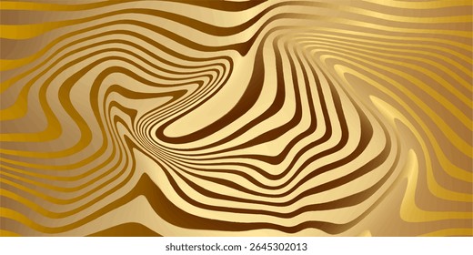 Abstract linear distorted pattern. Retro hippie colorful background with wavy psychedelic texture, optical illusion effect abstract background