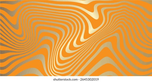 Abstract linear distorted pattern. Retro hippie colorful background with wavy psychedelic texture, optical illusion effect abstract background