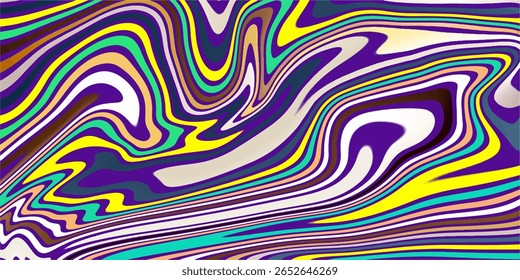 Abstract linear distorted pattern. Retro hippie colorful background Retro, wavy psychedelic pattern wavy psychedelic texture, optical illusion effect	