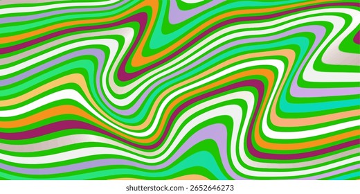 Abstract linear distorted pattern. Retro hippie colorful background Retro, wavy psychedelic pattern wavy psychedelic texture, optical illusion effect	