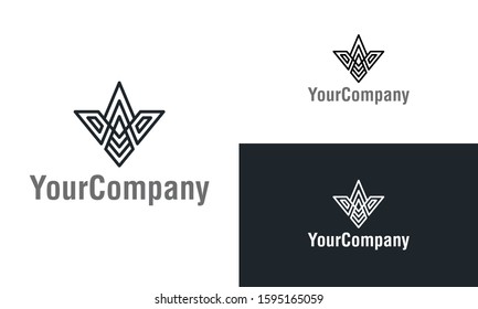 Abstract linear eagle logo icon design template elements. Simple minimalist template graphic illustration. Creative vector emblem, for icon or design concept.
