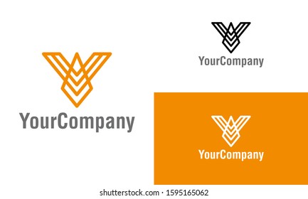 Abstract linear eagle logo icon design template elements. Simple minimalist template graphic illustration. Creative vector emblem, for icon or design concept.