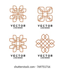 Abstract Linear Emblem Logo Design