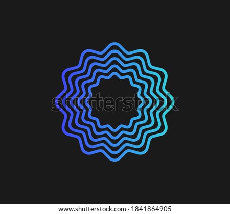 Abstract linear floral star logo icon design illustration template, beautiful premium template