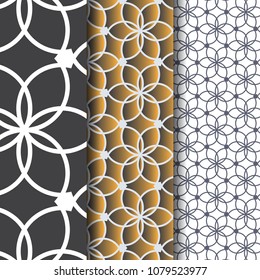 Abstract linear flower or flower with leaves pattern. Monochrome stylish texture. Clean design for fabric wallpaper painted. Pattern is on swatches panel
