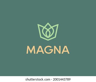 Abstract linear flower logo icon vector design. Creative linear garden, boutique, salon symbol sign logotype in minimalistic style.