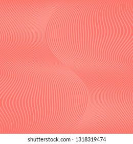 Abstract linear geometric background. Vector illustration. Living Coral - color 2019 year.