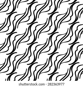 Abstract linear geometric seamless black and white pattern. Vector background fabric, illustrations, banners, buttons, design elements. Flat design