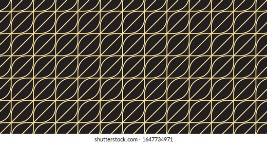 Textura geométrica lineal, fondo negro con contornos de oro, patrón transparente, tendencia de impresión 2020