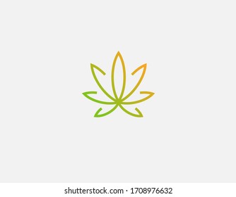 Patrón de canabis de planta de hoja de icono de gradiente lineal abstracto para su empresa