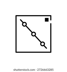 Icono de gráfico lineal Abstractas con puntos de control, que representan datos, estadísticas y personalización. Elemento de diseño de Vector minimalista.