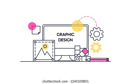 Abstrakte Linearität von Grafikdesign, Webdesign und Entwicklungskonzepten. Elemente für mobile und Web-Anwendungen.